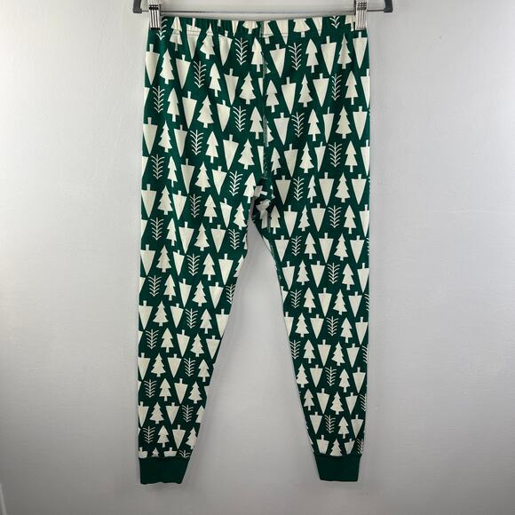 Hanna Andersson Holiday Pajama Set Green White Christmas Tree Cotton Size S/M - Picture 6 of 16